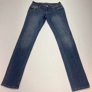 Grace‎ in LA Embellished Jeans Rhinestone Pockets Dark Wash Denim Size 7